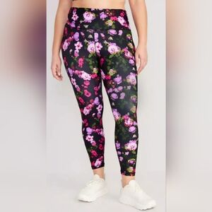 Old Navy Black Floral Kids Leggings